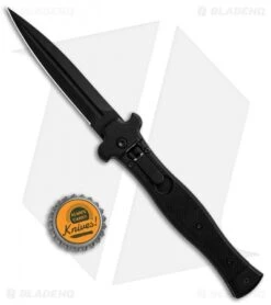 AGA Campolin Zero Dagger Leverlock Automatic Knife SWAT G-10 (3.75" Black) -Knife Promotional Store AGA Campolin Zero Black G 10 LL Dagger Swat BP 30460 jr bottlecap