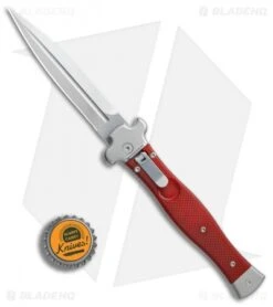AGA Campolin Zero Dagger Leverlock Automatic Knife Red G-10 (3.75" Stonewash) -Knife Promotional Store AGA Campolin Zero Dagger red G10 sw BHQ 74036 jr bottlecap