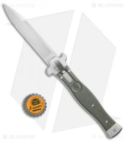 AGA Campolin Zero Italian Leverlock Automatic Knife OD Green G-10 (3.75" Satin) -Knife Promotional Store AGA Campolin Zero G 10 Green AGA01V SB BP 20047 jr bottlecap