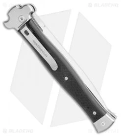 AGA Campolin Zero+ Italian Leverlock Automatic Knife Black G-10 (4.5"STN Dagger) -Knife Promotional Store AGA Campolin Zero Plus Italian LL Auto Black G 10 Dagger BHQ 110616 jr side