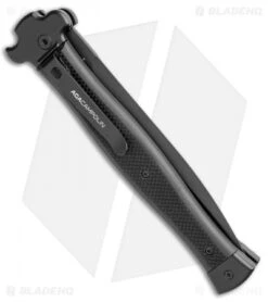 AGA Campolin Zero+ Italian Leverlock Automatic Knife Black G-10 (4.5"Blk Dagger) -Knife Promotional Store AGA Campolin Zero Plus Italian LL Black G 10 Black Dagger BHQ 110302 jr side