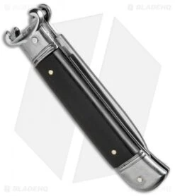 AKC Shot Puller 8" Lever Lock Italian Auto Ebony Wood (3.2" Polish Flat) -Knife Promotional Store AKC 8in Shot Puller LL Ebony Wood BP 19888 jr side