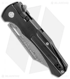 Artisan Cutlery Blowback Recoil-Lock Knife Black Titanium (3.7" Damascus) -Knife Promotional Store Artisan Cutlery Blowback Recoil Lock Black Ti Damascus 1822G BK BHQ 113183 jr side