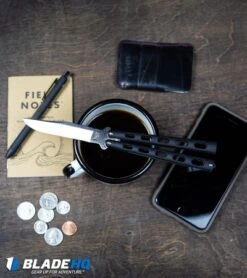 Bear & Son 2-Pack Butterfly Knife Special Black (114 + 114TR) -Knife Promotional Store Bear Son 114B Large Butterfly Knife Black Satin BHQ 0364 kp lifestyle web