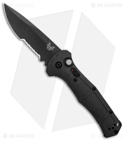 Benchmade Claymore Automatic Knife Black Grivory (3.6" Black Serr) 9070SBK 3 Benchmade Claymore Automatic Knife Black Grivory (3.6" Black Serr) 9070SBK