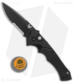 Benchmade Rukus II Automatic Knife (3.4" Black Serr) 9600SBK -Knife Promotional Store Benchmade Rukus 2 black serr BHQ 74379 er bottlecap