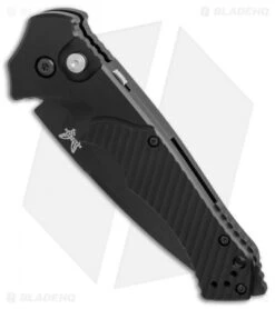 Benchmade Rukus II Automatic Knife (3.4" Black Serr) 9600SBK -Knife Promotional Store Benchmade Rukus 2 black serr BHQ 74379 er spine