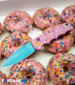 Boker Dessert Warrior Kalashnikov Dagger Automatic Knife (3.25" Blue) Donut -Knife Promotional Store Boker Dessert Warrior Kalashnikov Dagger Automatic Knife Blue bhq 108010 kp laying web