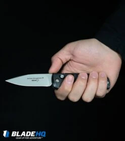 Boker Kalashnikov Dagger Automatic Knife Black Aluminum (3.25" Smokewash D2) -Knife Promotional Store Boker Kalashnikov Automatic Knife Black Bead Blast KALS74 BHQ 0103 kp in hand web 5
