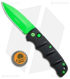 Boker Green Mamba Kalashnikov Dagger Automatic Knife (3.25" Electric Green D2) -Knife Promotional Store Boker Kalashnikov Black Widow Green jr bottlecap