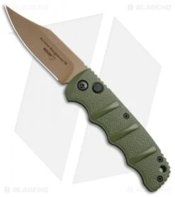 Boker Desert Warrior Kalashnikov Bowie Automatic Knife OD Green (D2 Copper)