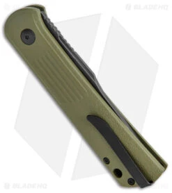 Boker Lundquist Alluvial Automatic Knife OD Green (3" Black SW) -Knife Promotional Store Boker Lundquist Alluvial Auto OD Green Aluminum Black SW BHQ 125069 jr side