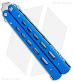 Boker Plus Balisong Trainer Butterfly Knife Blue G-10 (4" Satin) 01BO713 -Knife Promotional Store Boker Plus Balisong Trainer Blue Holes G 10 Satin 01BO713SOI BHQ 99634 jr spine