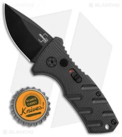 Boker Stubby Strike CA Legal Automatic Knife (1.9" Black D2) -Knife Promotional Store Boker Stubby Strike CA Legal Auto Black 01BO441NSOI BHQ 99647 jr bottlecap