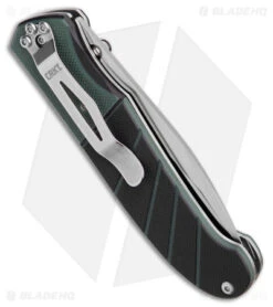 CRKT Ignitor Spring Assisted Knife Black & Green G-10 (3.38" Satin Serr) 6855 -Knife Promotional Store CRKT Ignitor SA Black and Green G 10 Satin Serr BHQ 4147 jr side