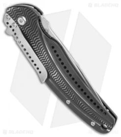 CRKT Ripple Liner Lock Knife Black Aluminum (3.125" Satin) K415KXP -Knife Promotional Store CRKT Ripple Liner Lock Knife Black Aluminum 3.125 Satin K415KXP BHQ 11407LS Side