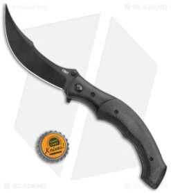 CRKT Ritual Spring Assisted Knife Black Micarta (4.37" Black 14C28N) 7471K -Knife Promotional Store CRKT SA Black Resin Infused Fiber Black BHQ 176877 jr bottlecap