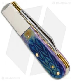 Case Barlow Pocket Knife 3.3" Purple Tribal Jigged Bone (62009 1/2 SS) -Knife Promotional Store Case Barlow Purple Tribal Jigged Bone SS 61803 BHQ 101132 jr side