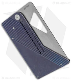 Daggerr Knives Card Knife Carbon Fiber/Titanium (3.3" SW) -Knife Promotional Store Daggerr Knives Card Knife CF Blue Ano Ti Satin BHQ 144318 jr side