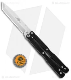 Emerson CQC-7 Flipper Balisong Butterfly Knife Black G-10 (3.8" Stonewash) -Knife Promotional Store Emerson CQC 7 Balisong Butterfly Black G 10 SW BHQ 80615 jr bottlecap