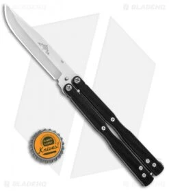 Emerson Longhorse Flipper Balisong Butterfly Knife Black G-10 (3.8" Stonewash) -Knife Promotional Store Emerson Longhorse Flipper Balisong Black G 10 SW BHQ 80620 jr bottlecap