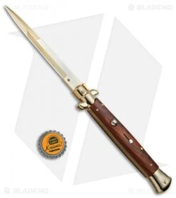 Frank B 11" Italian Stiletto Knife Gold Plated Cocobolo (5" Gold Bayo) -Knife Promotional Store Frank B 11in Stiletto Gold Plated Cocobolo Bayo BP 19450 jr bottlecap 2