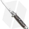 Frank B 7.5" Italian Stiletto Automatic Knife Dark Horn (3.25" Polish)