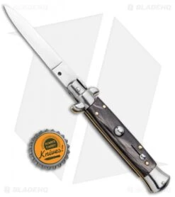 Frank B 7.5" Italian Stiletto Automatic Knife Dark Horn (3.25" Polish) -Knife Promotional Store Frank B 7.5in Italian Stietto Dark Horn Auto Polish GX 33831 jr bottlecap