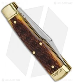 GEC #44 Northfield UN-X-LD Buffalo Jack Pocket Knife 3.3" Autumn Gold Jig Bone -Knife Promotional Store GEC 44 Northfield UN X LD Buffallo Jack Pocket Autumn Gold Jig Bone 441218 BHQ 88589 jr side