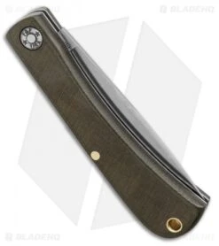 GEC #71 Farm & Field Bull Nose Slip Joint Knife Green Micarta (3" Satin) 715121 -Knife Promotional Store GEC 71 Farm Field Bull Nose Slip Joint Green Linen Micarta3.1 Satin 715121 BHQ 126201 LS Side