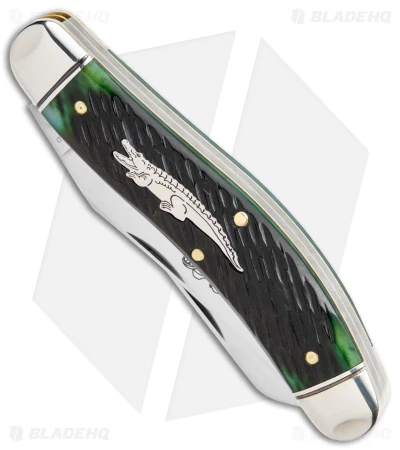 GEC #88 Tidioute Bayou Trapper Knife Swamp Green Jigged Bone Gator (3" Satin) 4 GEC #88 Tidioute Bayou Trapper Knife Swamp Green Jigged Bone Gator (3" Satin) - Image 2