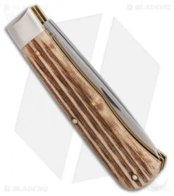 GEC Tidioute Cutlery #23 Pioneer Trapper Pocket Knife 4.5" Woodland Micarta -Knife Promotional Store GEC Tidioute Cutlery 23 Pioneer Trapper Pocket Knife 4.5in Woodland Micarta 235220 BHQ 113343 LS Side 2