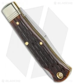 GEC Tidioute Cutlery #83 Tascosa Lockback Knife - Dark Brewed Jigged Bone -Knife Promotional Store GEC Tidioute Cutlery 83 Tascosa LB Dark Brewed Jigged Bone Satin BHQ 134001 jr side