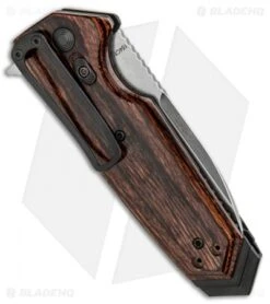 Hogue Sig Sauer EX-02 Spear Point Flipper Knife Reinforced Walnut (3.75" SPB) -Knife Promotional Store Hogue Sig Sauer EX 02 SP Reinforced Walnut SPB 36214 BHQ 88736 jr side