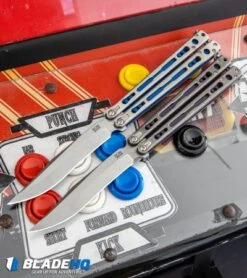 Hom Design Chimera Plus Balisong Knife Satin Ti/Blue G-10 (4.75 Two-Tone) -Knife Promotional Store Hom Design Chimera Plus Balisong Knife Satin Ti Blue G 10 Two Tone BHQ 100561 kp arcade web