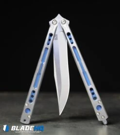 Hom Design Chimera Plus Balisong Knife Satin Ti/Blue G-10 (4.75 Two-Tone) -Knife Promotional Store Hom Design Chimera Plus Balisong Knife Satin Ti Blue G 10 Two Tone BHQ 100561 kp steel web