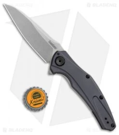 Kershaw Bareknuckle Sub Frame Lock Knife Gray Al (3.5" Stonewash) 7777 -Knife Promotional Store Kershaw Bareknuckle Sub FL Gray Aluminum SW 7777 BHQ 80586 jr bottlecap 2