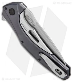 Kershaw Bareknuckle Sub Frame Lock Knife Gray Al (3.5" Stonewash) 7777 -Knife Promotional Store Kershaw Bareknuckle Sub FL Gray Aluminum SW 7777 BHQ 80586 jr side 2