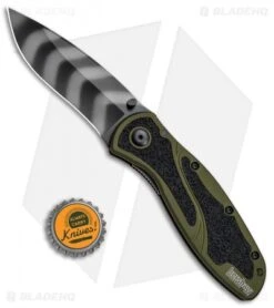 Kershaw Blur Assisted Opening Knife OD Green (3.375" Tiger Stripe) 1670OLTS -Knife Promotional Store Kershaw Blur OD Green Tiger Stripe 1670OLTS BHQ 55587 jr bottlecap 2