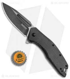 Kershaw Flourish Assisted Opening Knife Carbon Fiber/G-10 (3.5" BlackWash) 3935 -Knife Promotional Store Kershaw Flourish CF G 10 Black Wash 3935 BHQ 52176 jr bottlecap 2