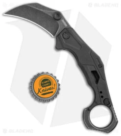 Kershaw Outlier Assisted Karambit Knife Black GRN (2.5" Black Stonewash) 2064 -Knife Promotional Store Kershaw Karambit Black Dark SW jr bottlecap