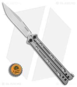 Kershaw Lucha Balisong Butterfly Knife Stainless Steel (4.5" Stonewash) 5150 -Knife Promotional Store Kershaw Lucha Balisong Butterfly Knife Stainless Steel 4in SW BHQ 105983 td size