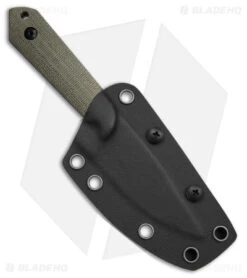 Kizer Maverick Customs Harpoon Fixed Blade Knife Green Micarta (3.75" Black) 10V -Knife Promotional Store Kizer Maverick Customs Harpoon FBK Green Micarta 3in Black BHQ 180913 td side