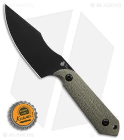 Kizer Maverick Customs Harpoon Fixed Blade Knife Green Micarta (3.75" Black) 10V -Knife Promotional Store Kizer Maverick Customs Harpoon FBK Green Micarta 3in Black BHQ 180913 td size