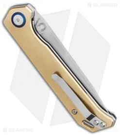 Kizer Vanguard Brass Begleiter Liner Lock Knife (3.5" Stonewash) -Knife Promotional Store Kizer Vanguard Brass Begleiter Liner Lock Knife 3.5 Stonewash BHQ 113210 LS Side