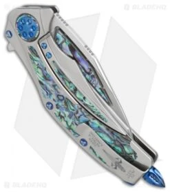 Marfione Custom Super Matrix-R Knife Titanium/Abalone (3.75" Mirror) -Knife Promotional Store Marfione Custom Super Matrix R ti abalone mirror BHQ 27860 er side