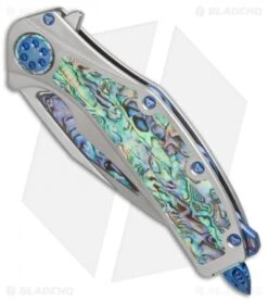 Marfione Custom Super Matrix-R Knife Titanium/Abalone (3.75" Mirror) -Knife Promotional Store Marfione Custom Super Matrix R ti abalone mirror BHQ 27860 er spine