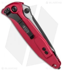 Microtech Socom Elite Tanto Manual Knife Red/CF (4" Two Tone) 161-1RDCFI -Knife Promotional Store Microtech Socom Elite Tanto Red CF TT 161 1RDCFI BHQ 101584 jr side