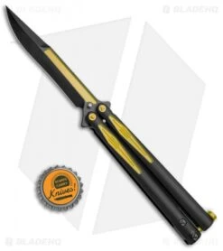 Microtech Tachyon III Balisong Butterfly Knife BM (4.5" Black/Yellow) 173-1BM -Knife Promotional Store Microtech Tachyon III Balisong Butterfly BM Black Yellow 173 1BM BHQ 71983 jr bottlecap