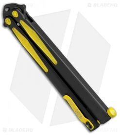 Microtech Tachyon III Balisong Butterfly Knife BM (4.5" Black/Yellow) 173-1BM -Knife Promotional Store Microtech Tachyon III Balisong Butterfly BM Black Yellow 173 1BM BHQ 71983 jr side